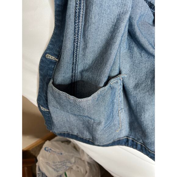 CJ Banks size 3X denim jacket large interior pocket button up outdoor walking - Picture 12 of 12